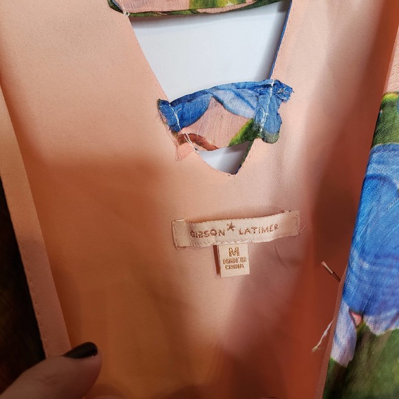 GIBSON LATIMER Floral Hi-low Wrap Around Dress M - Picture 8 of 11